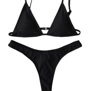 New black spaghetti strap bikini